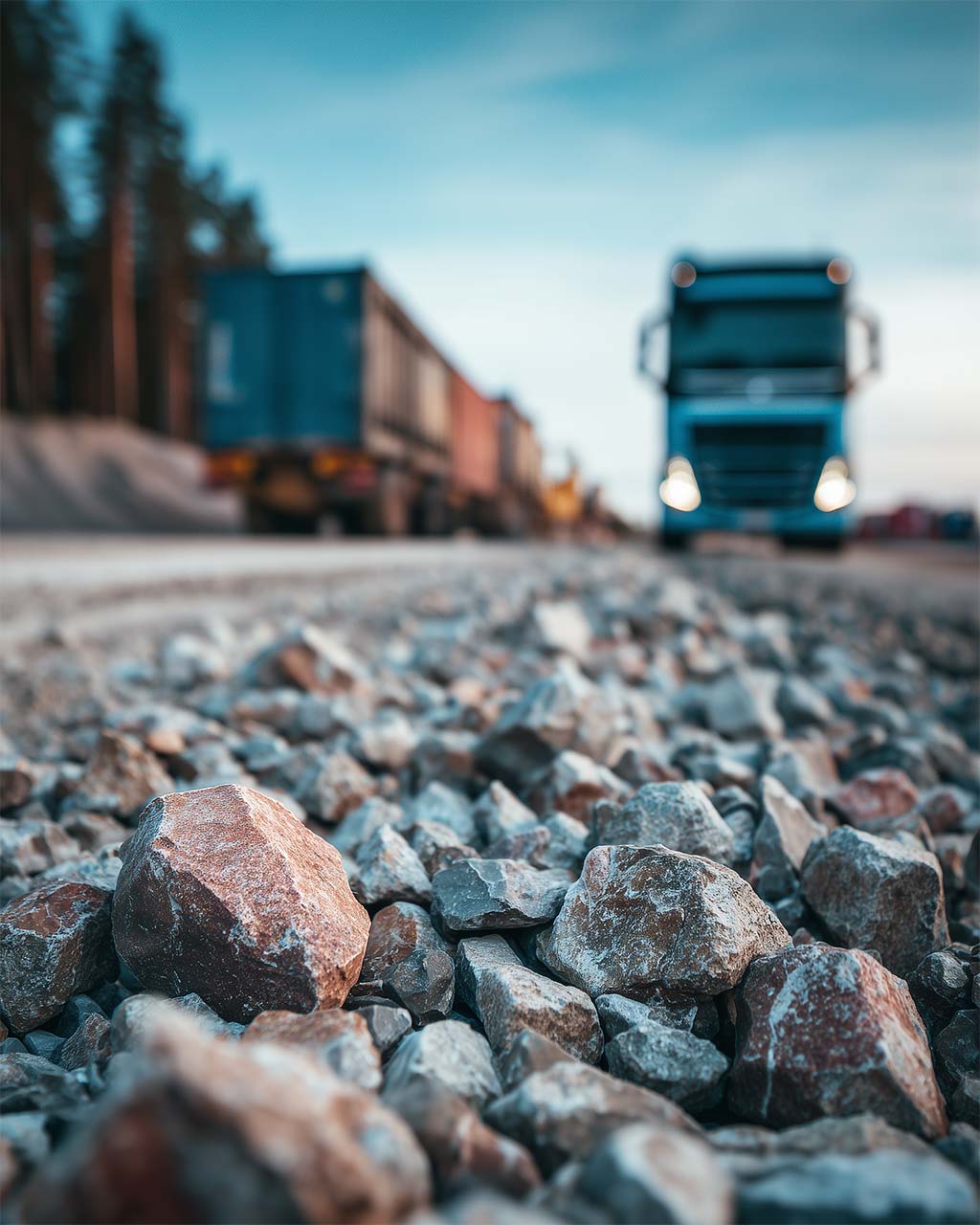 Grus och lastväxlartransporter i Falköping
